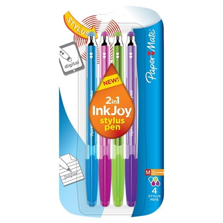 Stylo / stylet 2 en 1 InkJoy® Stylus Paquet de 4 couleurs mode