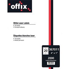Étiquettes blanches Offix® 4 x 1" (2000)