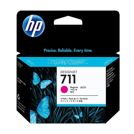 Cartouche jet d’encre HP 711 29 ml, paquet triple magenta