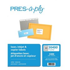 Étiquettes PRES-a-ply pour photocopieur 2-3 / 4 x 1" (3300)