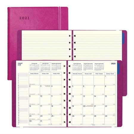 Agenda mensuel Filofax® (2022) 9-1 / 4 x 7-1 / 4 po fuchsia