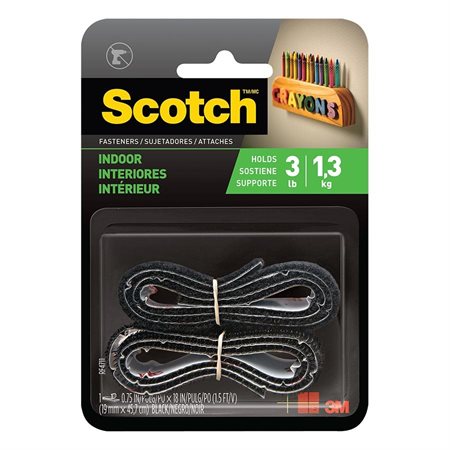 Attaches refermables pour usage intérieur Scotch® 3 / 4 x 18" noir