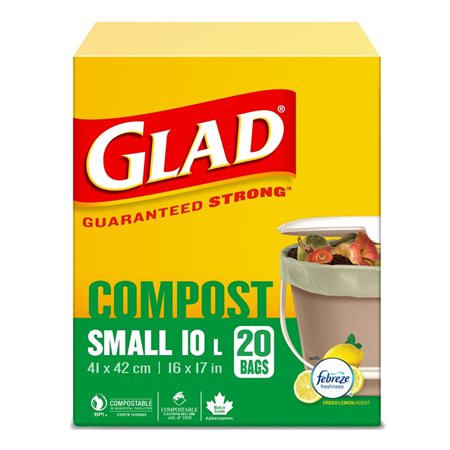 Sacs à ordures 100% compostables petits bte 20