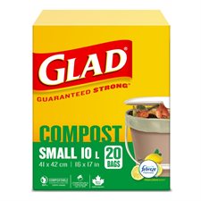 Sacs à ordures 100% compostables petits bte 20