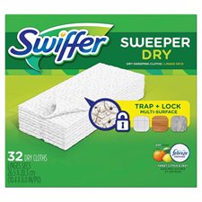 Recharge de linges secs Swiffer Sweeper Agrumes et luminosité bte 32
