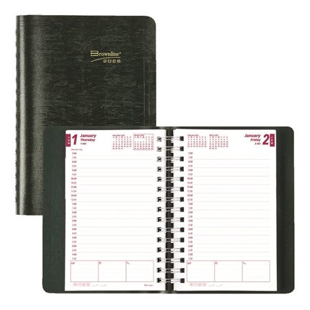 Agenda quotidien (2026) Couverture souple reliure spirale vert