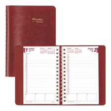 Agenda quotidien (2026) Couverture souple reliure spirale rouge
