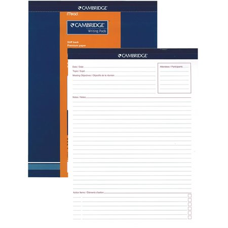 Bloc-notes de bureau Cambridge® Lettre. Ligné 5 / 16”. 70 feuilles.8-1 / 2"x11--3 / 4".