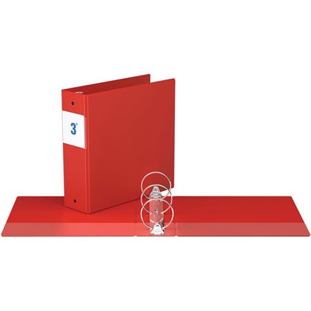 Reliure indispensable avec anneaux ronds 3 po. rouge