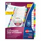 Intercalaires de table des matières personnalisables Ready Index® 1-15