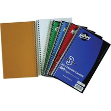 Cahier à reliure spirale 3 sujets, 300 pages variés