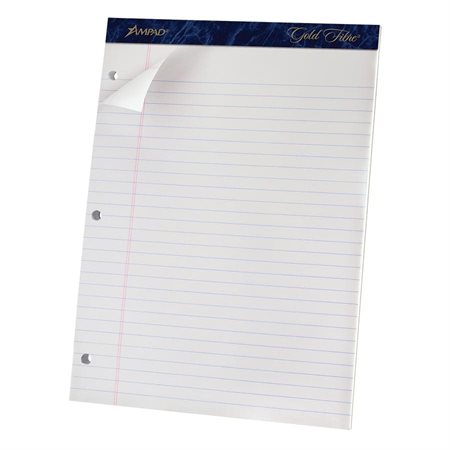 Bloc notes de bureau Gold Fiber ™ Ligné 9 / 32". 3 perforations. 70 feuilles.