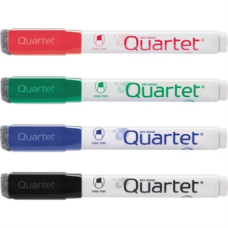 Marqueur effaçable à sec pour tableau blanc Quartet Paquet de 4 couleurs variées