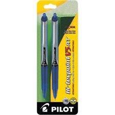 Stylos à bille roulante rétractable Hi-Tecpoint RT 0,5 mm. Paquet de 2 bleu