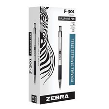 STYLO ACIER RÉTRACT. ZEBRA MOY.NOIR