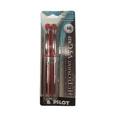 Stylos à bille roulante Hi-Tecpoint Grip V5  /  V7 0,5 mm. Paquet de 2 rouge