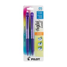 Stylo à bille roulante rétractable effaçable FriXion® Clicker 0,5 mm. Paquet de 2 violet