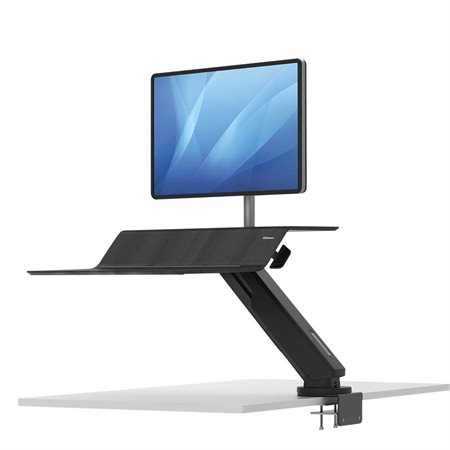 Station de travail convertible assis-debout Lotus™ RT Moniteur simple noir