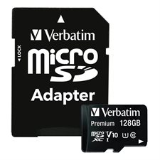 Carte mémoire micro SDHC / SDXC Premium avec adaptateur Classe 10 SDXC, 70 Mo / s. 128 Go