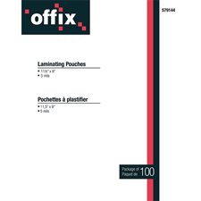 Pochettes à plastifier Offix® Épaisseur 5 mil pqt 100
