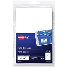 Étiquettes multi-usages autoadhésifs Rectangulaire 6 x 4 po (pqt 15)