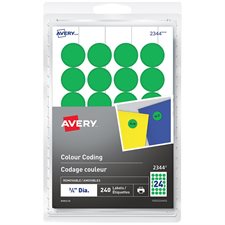 Étiquettes de codage couleur autoadhésives vert