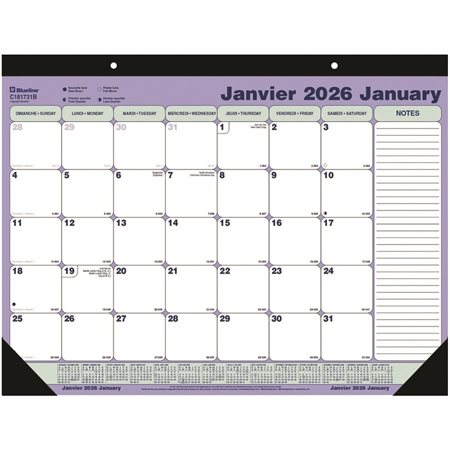 Calendrier sous-main académique (2022-2023)