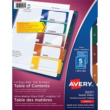 Intercalaires Ready Index® édition facile 1-5