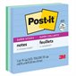 Feuillets recyclés Post-it® Super Sticky - collection Oasis 4 x 4 po, lignés bloc de 90 feuillets (pqt 3)