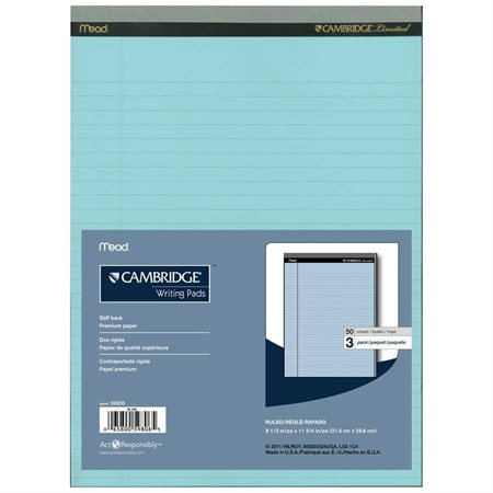 Bloc-notes de bureau Cambridge® bleu