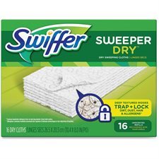 Recharge de linges secs Swiffer Sweeper Non parfumé bte 16