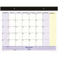 Calendrier mensuel mural / bureau QuickNotes® (2025)