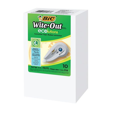 Ruban correcteur mini Wite-out® ecolutions™ boîte de 10