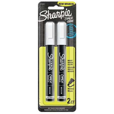 Marqueurs à craie effaçables à l'eau Sharpie® blanc (pqt 2)