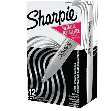 Marqueurs métallisés Sharpie® Boîte de 12 argent