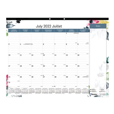 Calendrier sous-main mensuel Watercolour (2022-2023)