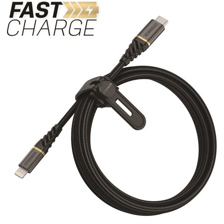 Câble de charge /  synchornisation Lightning vers USB-C Premium noir