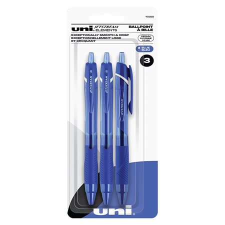 Stylos à bille Jetstream Elements Paquet de 3 encre bleue