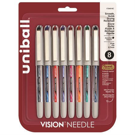 Uni-ball Vision Needle stylos à bille roulante pointe fine (0,7 mm)