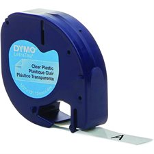 Ruban d’étiquette compatible Dymo Premium tape Plastique noir sur étiquette transparente