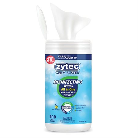 Lingettes désinfectantes Zytec 100 lingettes