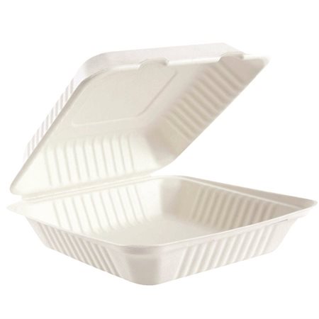 Contenants alimentaires compostables 9 po x 9 po - 1 compartiments