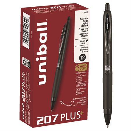 Stylo gel rétractable 207 Plus Paquet de 12 noir