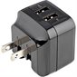 Chargeur de voyage polyvalent 2 ports noir