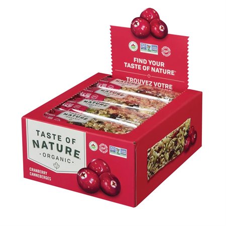 Barre biologique Taste of Nature canneberge