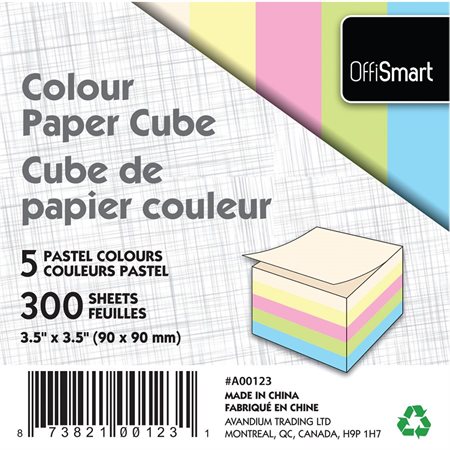 Cube de papier couleur pastel
