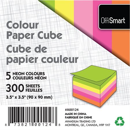 Cube de papier couleur néon