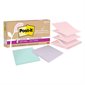 Feuillets recyclés Post-it® Super Sticky - La vie en pastel 3 x 3 po. Éclair. paquet de 6, bloc de 70 feuilles