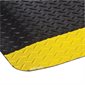 Tapis anti-fatigue Mat Tech Industrial Deck Plate Noir avec bordure jaune 36 x 60 po