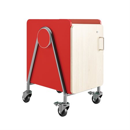 Unité de rangement Whiffle - 4 plateaux avec porte verrouilable rouge